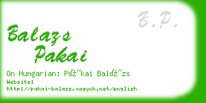 balazs pakai business card